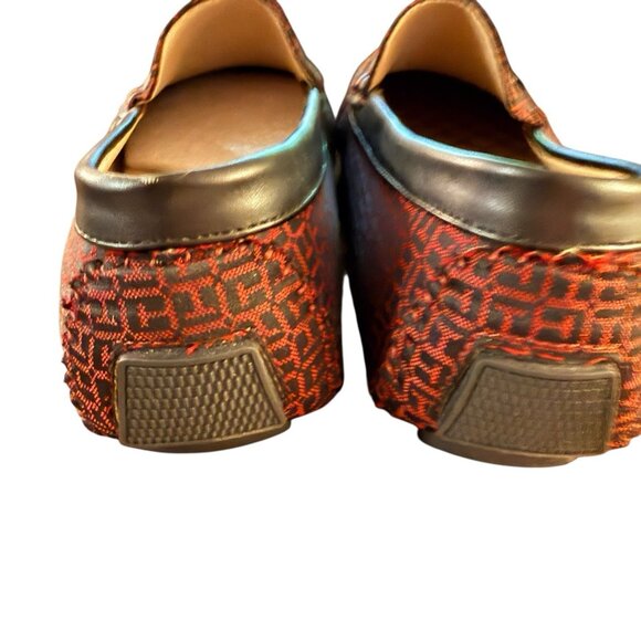 Royal Shoes Mens Loafer Moccasin Driving Burgundy Black Geo Casual Size 13 - Picture 3 of 6